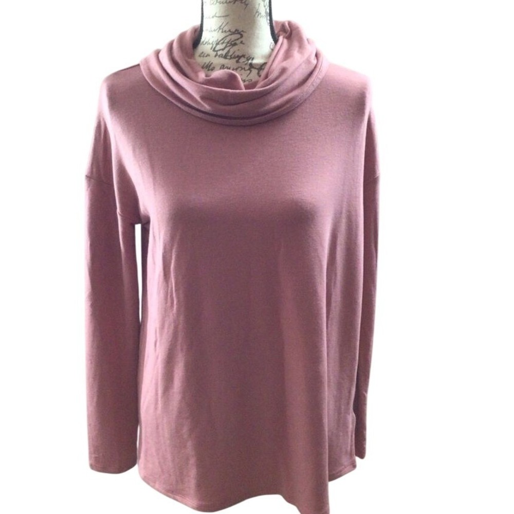Sale Woman's Cupio Pink Cowl Neck Long Sleeve Shirt Size Small‎